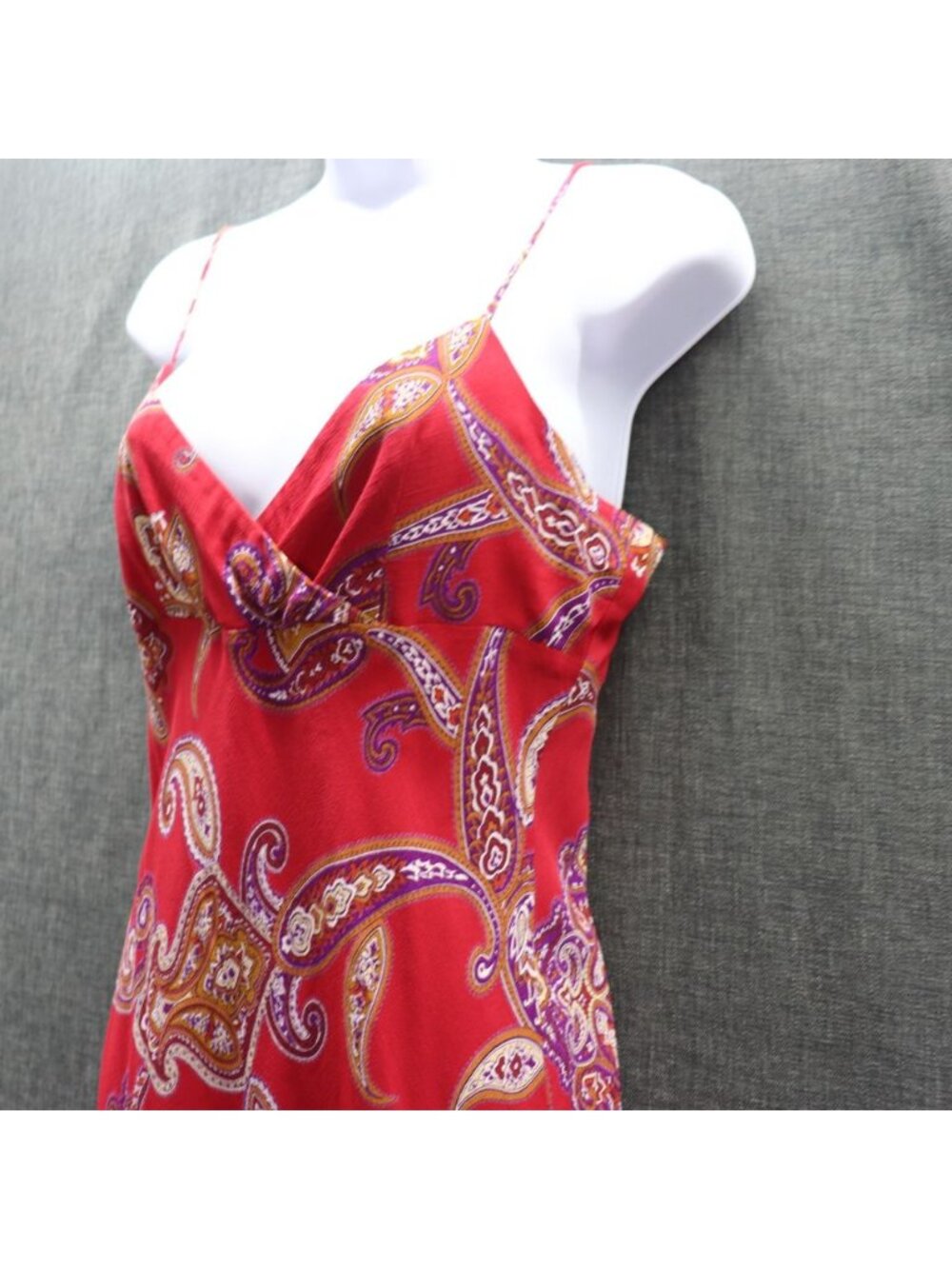 Vintage Arden B Y2K Coquette Paisley Slip Dress Red Purple Small - Picture 3 of 14